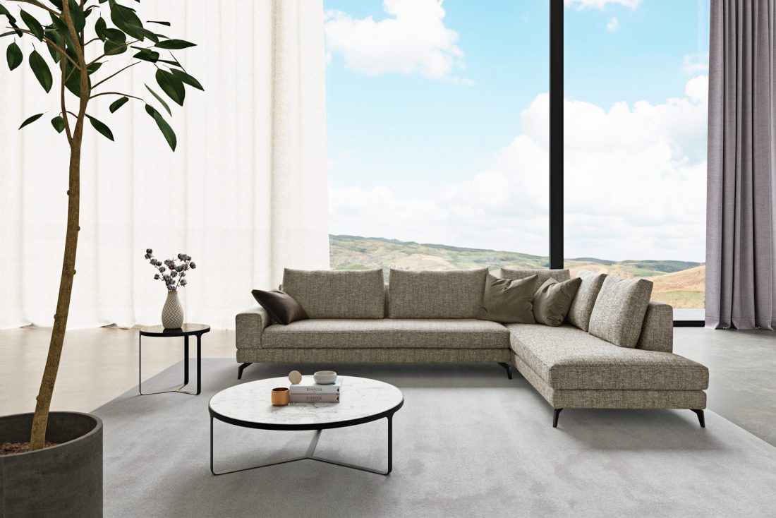 divano angolare boston tessuto morbidline